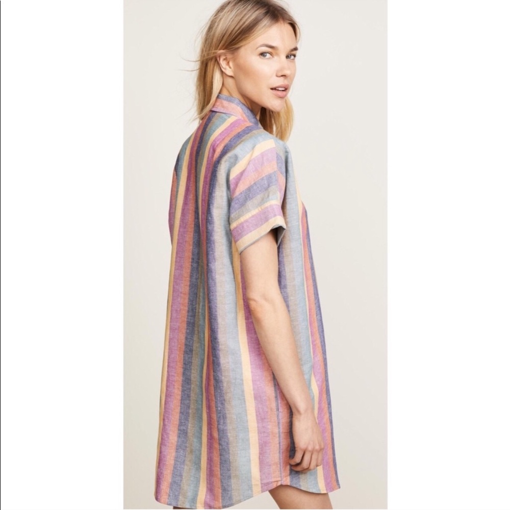 Madewell Courier Shirtdress in Rainbow Stripe S